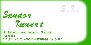 sandor kunert business card